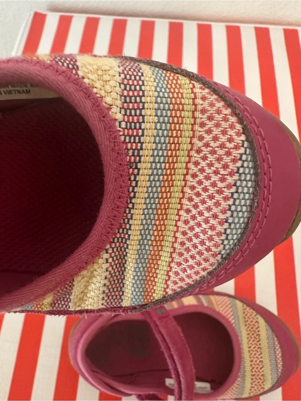 Stride Rite Pink Mary Jane Knit Strap Shoes. 10w. Toddler girls.